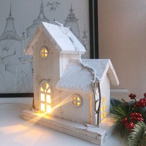 [Time Concept] LED우드장식 - 눈덮인 집
